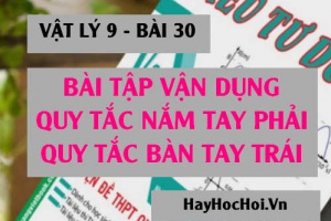 Bài tập vận dụng quy tắc Nắm tay phải và quy tắc Bàn tay trái - Vật lý 9 bài 30